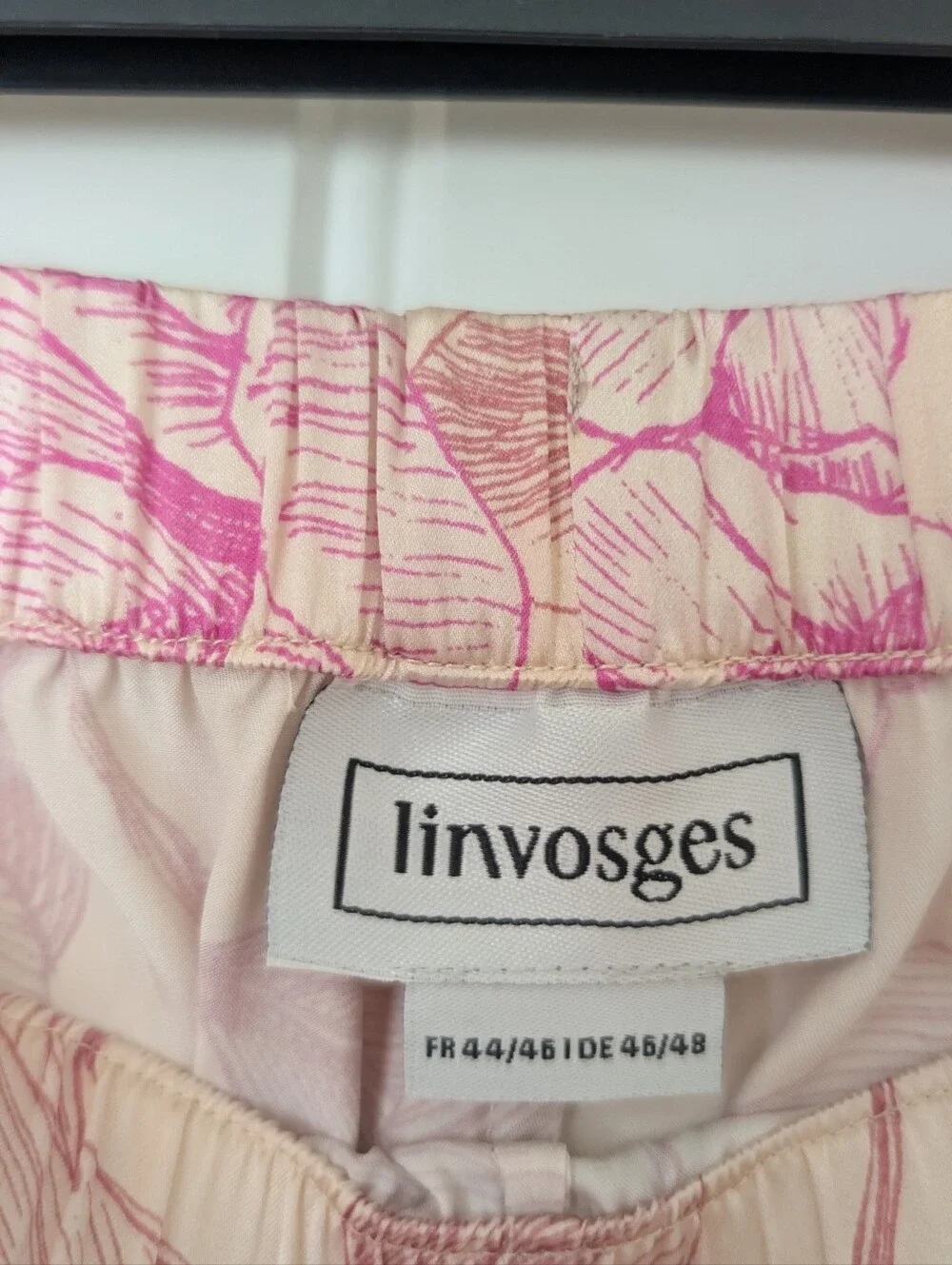 Silk Linvosges Floral Pajama Set - Blush Pink L